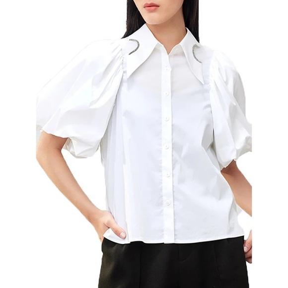 Garcia white shirt with diamond collar - Picture 2 of 7